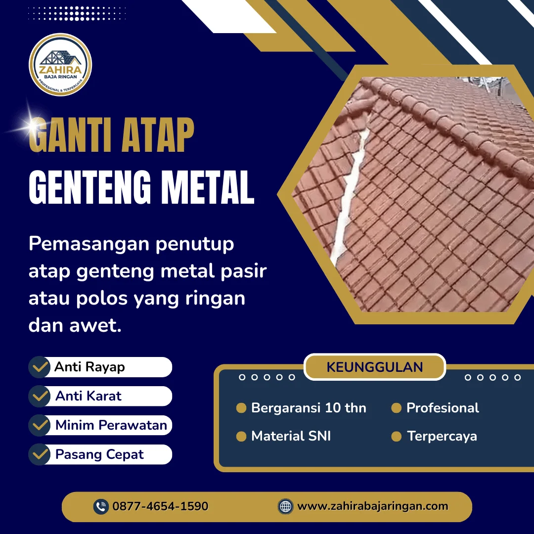 jasa zahira baja ringan pasang atap baja ringan ganti genteng metal