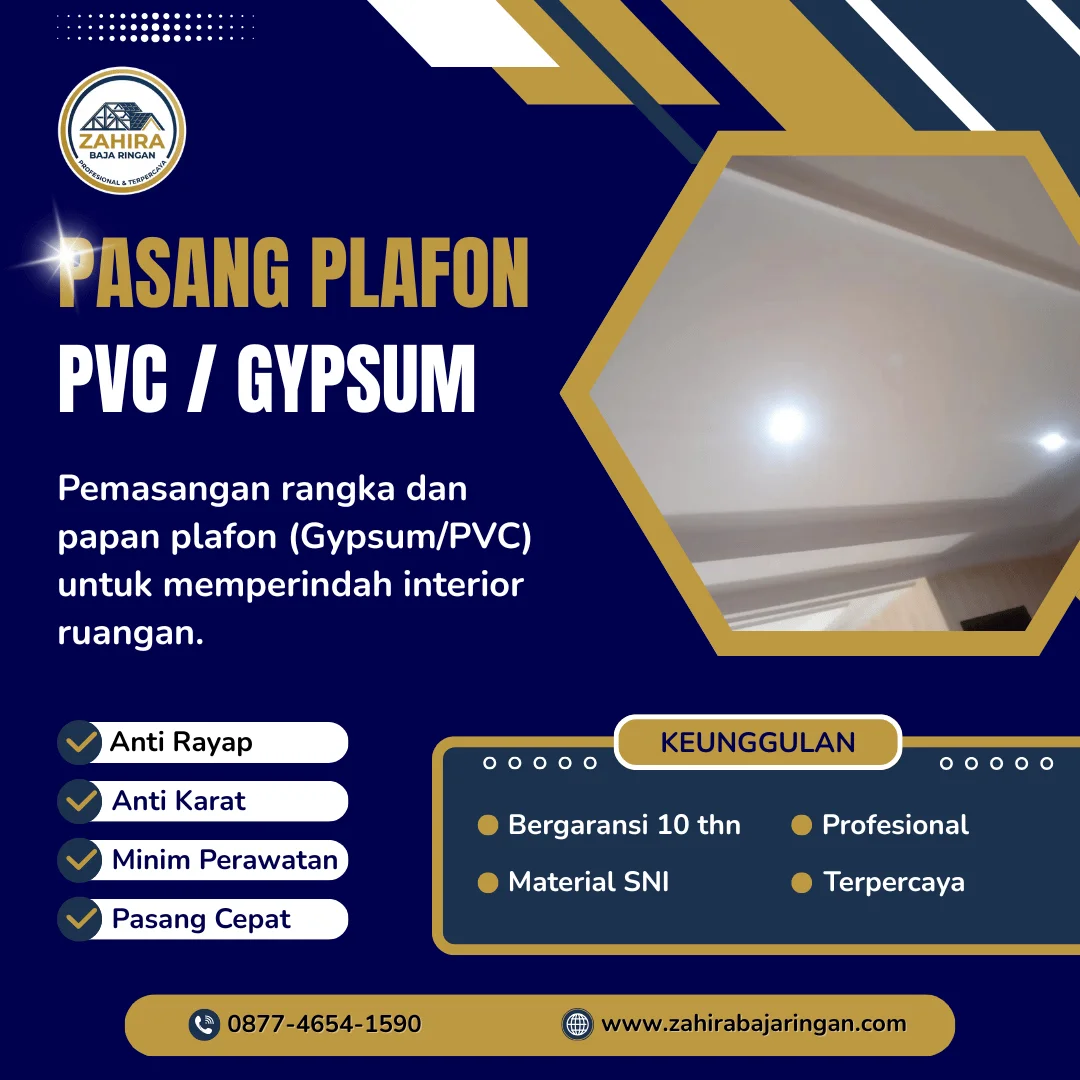 jasa zahira baja ringan pasang atap baja ringan pasang plafon