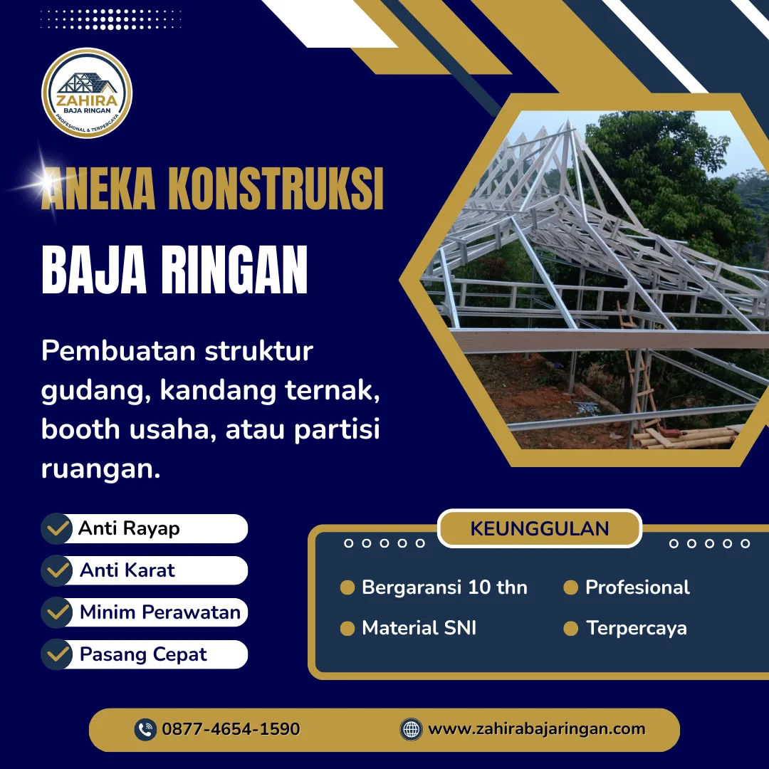 jasa zahira baja ringan pasang atap baja ringan aneka konstruksi baja ringan